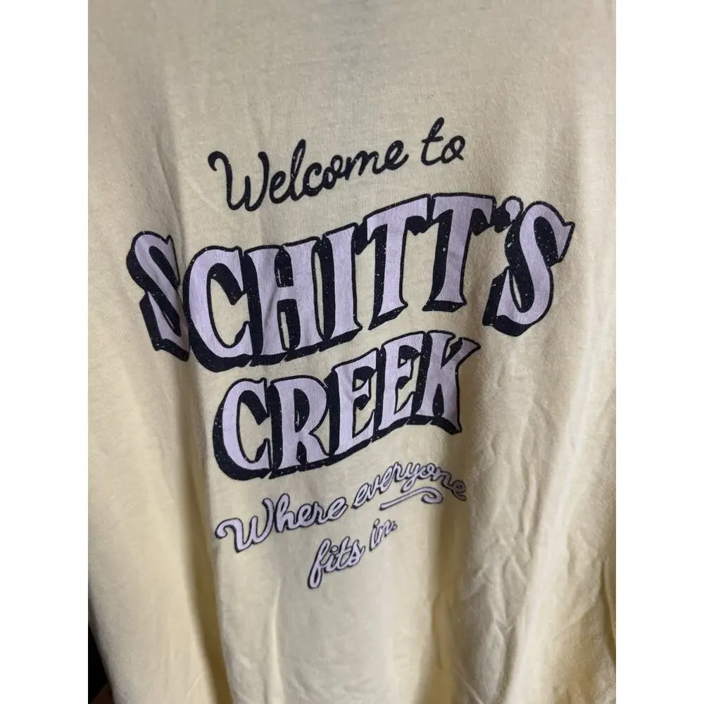 Schitt’s Creek Yellow Ringer Graphic Tee Women’s L “Welcome to Schitt’s Creek” - Picture 8 of 10